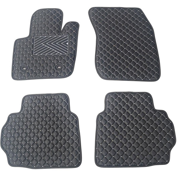 Fußmatten aus Kunstleder QuiltyMats FORD MONDEO 2014-2022 (Schwarz / graue nähte)