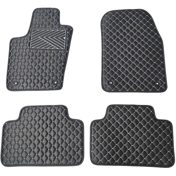 Fußmatten aus Kunstleder QuiltyMats JEEP GRAND CHEROKEE 2010-2020 (Schwarz / graue nähte)