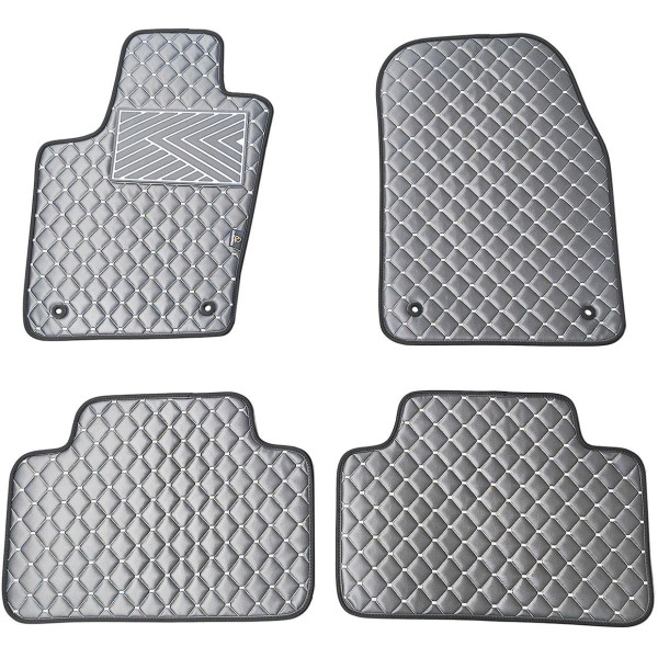 Fußmatten aus Kunstleder QuiltyMats JEEP GRAND CHEROKEE 2010-2020 (Grau / graue nähte)