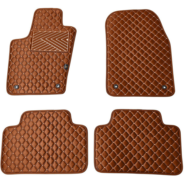Fußmatten aus Kunstleder QuiltyMats JEEP GRAND CHEROKEE 2010-2020 (Braun / braune nähte)