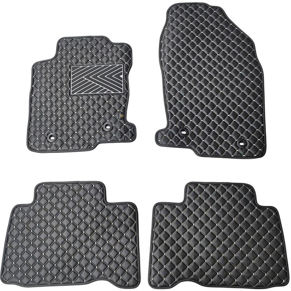 Fußmatten aus Kunstleder QuiltyMats LEXUS NX 2014-2021 (Schwarz / graue nähte)