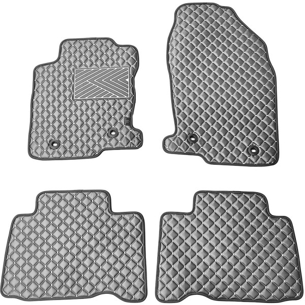 Fußmatten aus Kunstleder QuiltyMats LEXUS NX 2014-2021 (Grau / graue nähte)