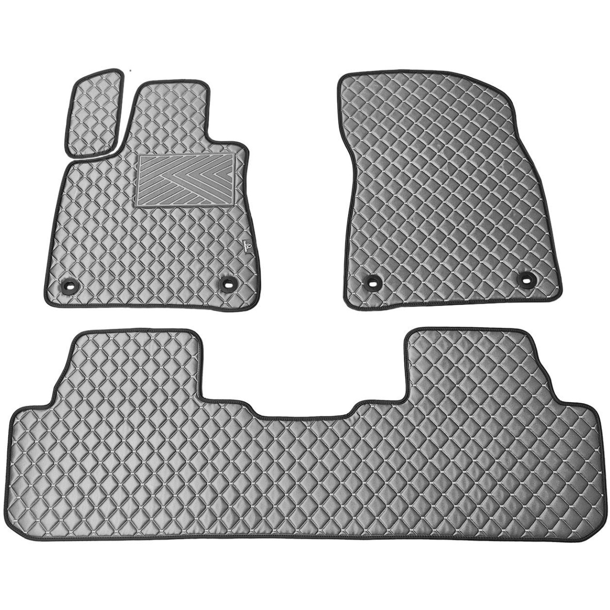Fußmatten aus Kunstleder QuiltyMats LEXUS RX 2015-2022 (Grau / graue nähte)