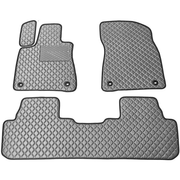Fußmatten aus Kunstleder QuiltyMats LEXUS RX 2015-2022 (Grau / graue nähte)