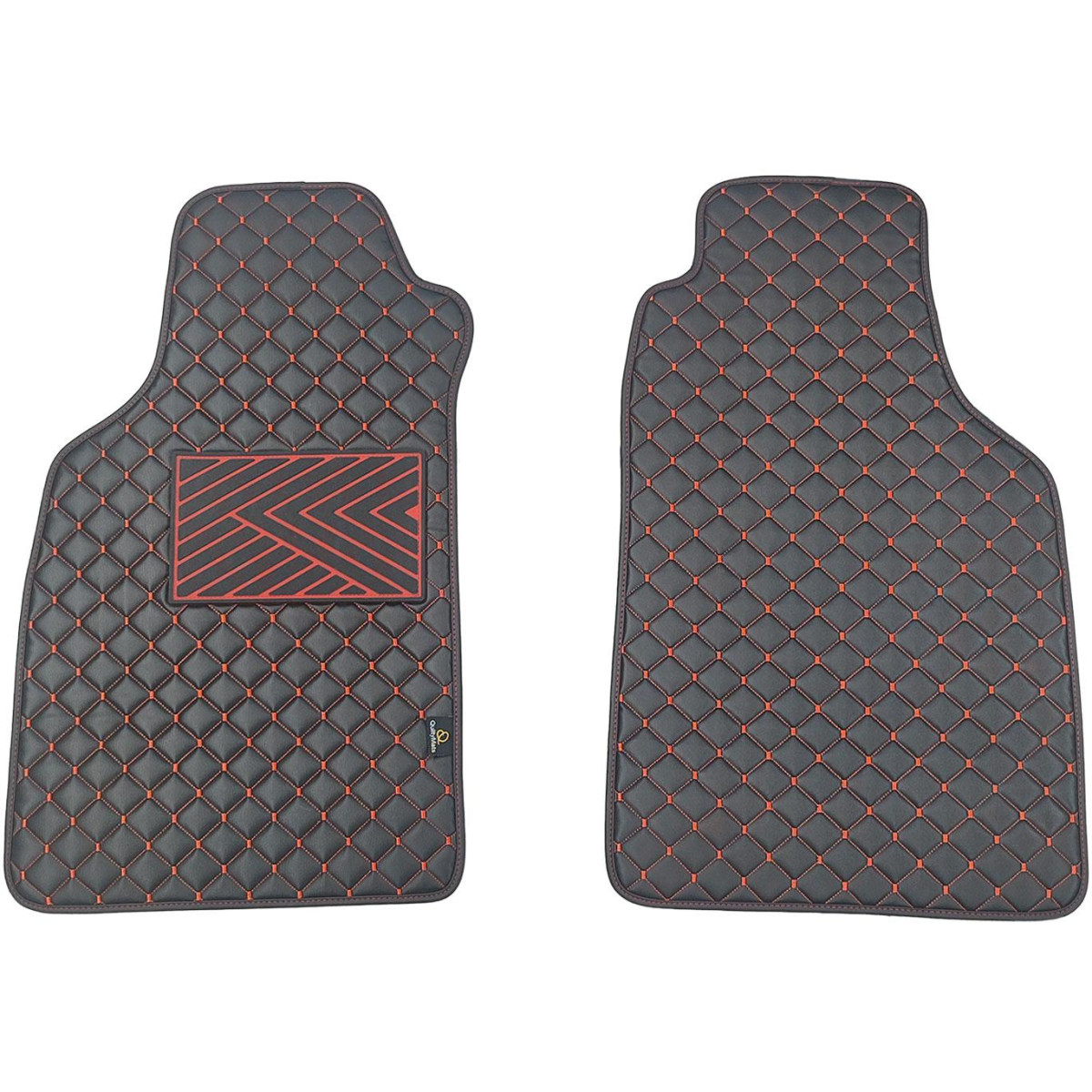 Fußmatten aus Kunstleder QuiltyMats LIGIER JS50 seit 2012 (Schwarz / rote nähte)