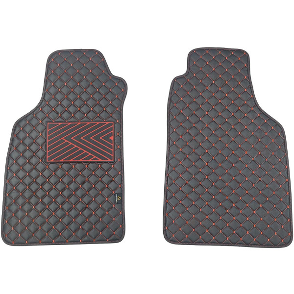 Fußmatten aus Kunstleder QuiltyMats LIGIER JS50 seit 2012 (Schwarz / rote nähte)