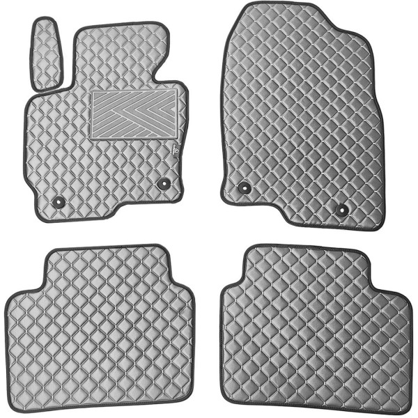 Fußmatten aus Kunstleder QuiltyMats MAZDA CX-5 2012-2016 (Grau / graue nähte)
