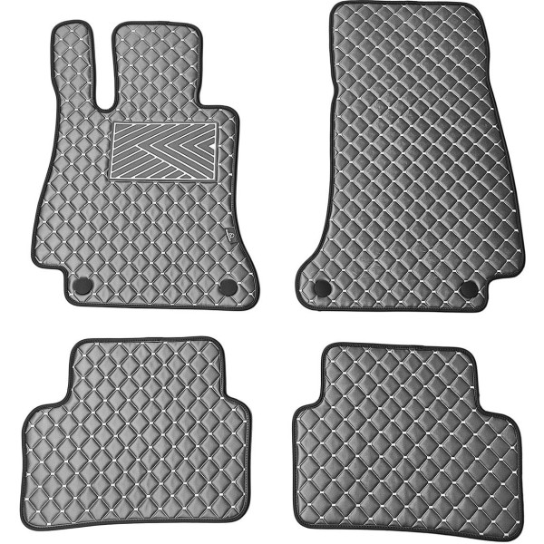 Fußmatten aus Kunstleder QuiltyMats MERCEDES-BENZ E-class W213 2016-2023 (Grau / graue nähte)