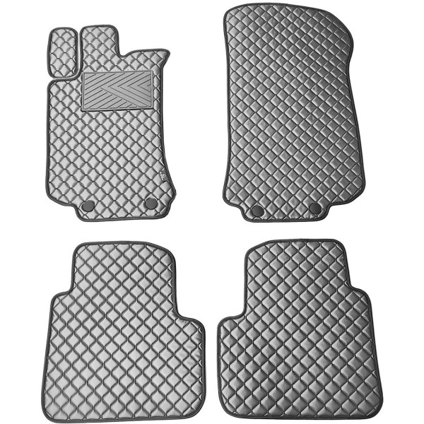 Fußmatten aus Kunstleder QuiltyMats MERCEDES-BENZ R-class W251 2005-2015 (Grau / graue nähte)