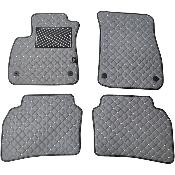 Fußmatten aus Kunstleder QuiltyMats OPEL INSIGNIA 2017-2022 (Grau / graue nähte)