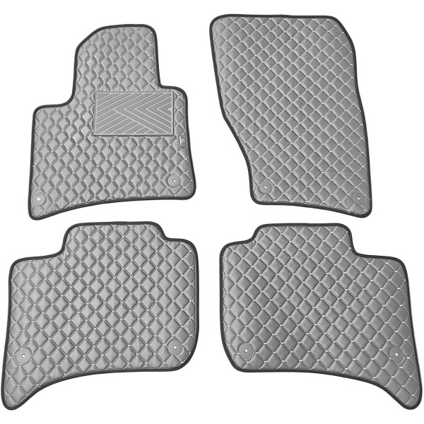 Fußmatten aus Kunstleder QuiltyMats VOLKSWAGEN TOUAREG 2010-2018 (Grau / graue nähte)