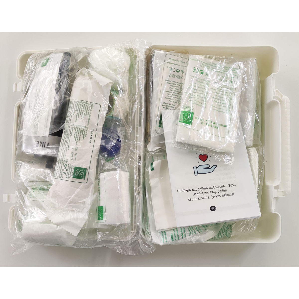 Pirmosios pagalbos rinkinys LT BDL su laikikliu (Nauja sudėtis)