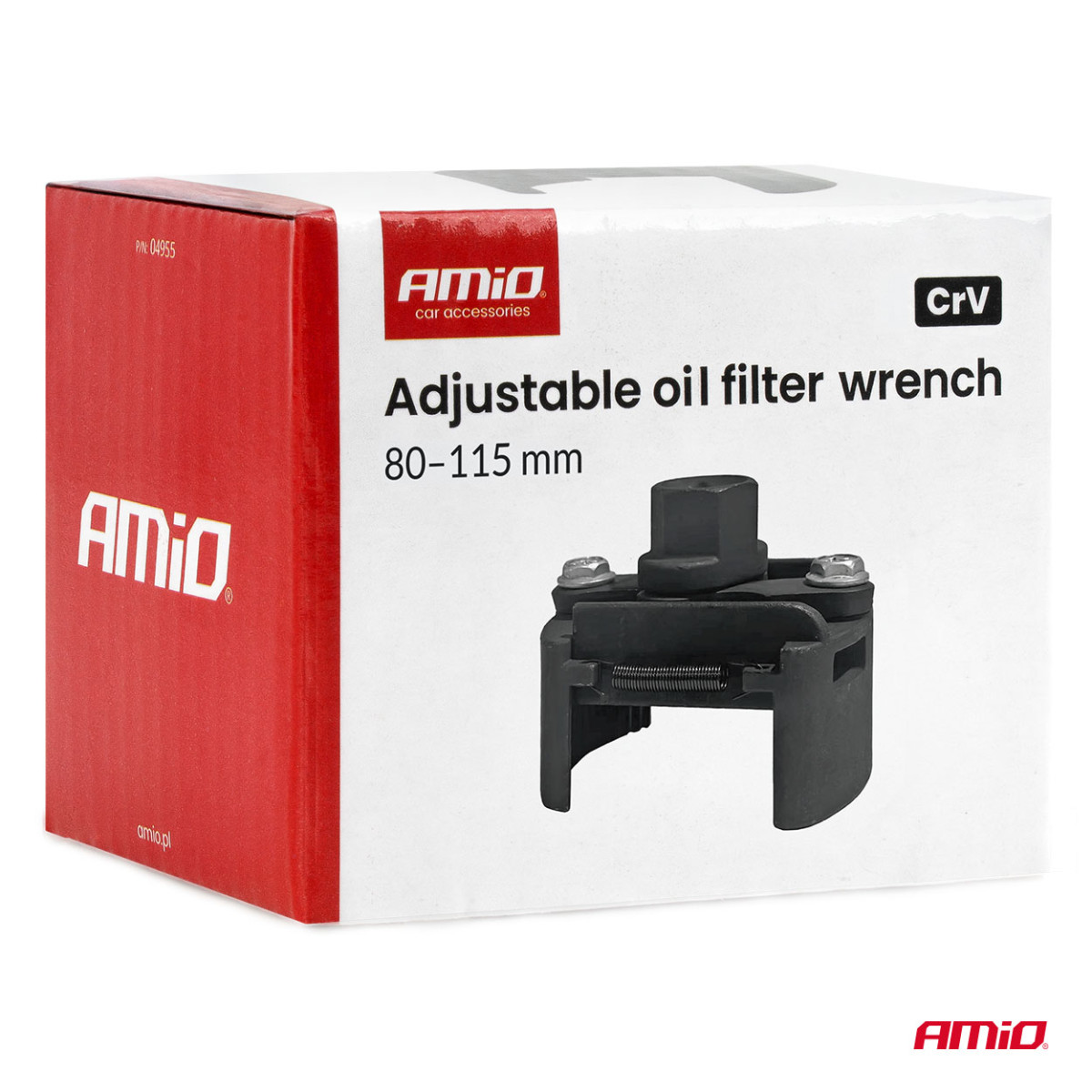 Verstellbarer Ölfilterschlüssel, 80-115 mm, CrV AMIO-04955