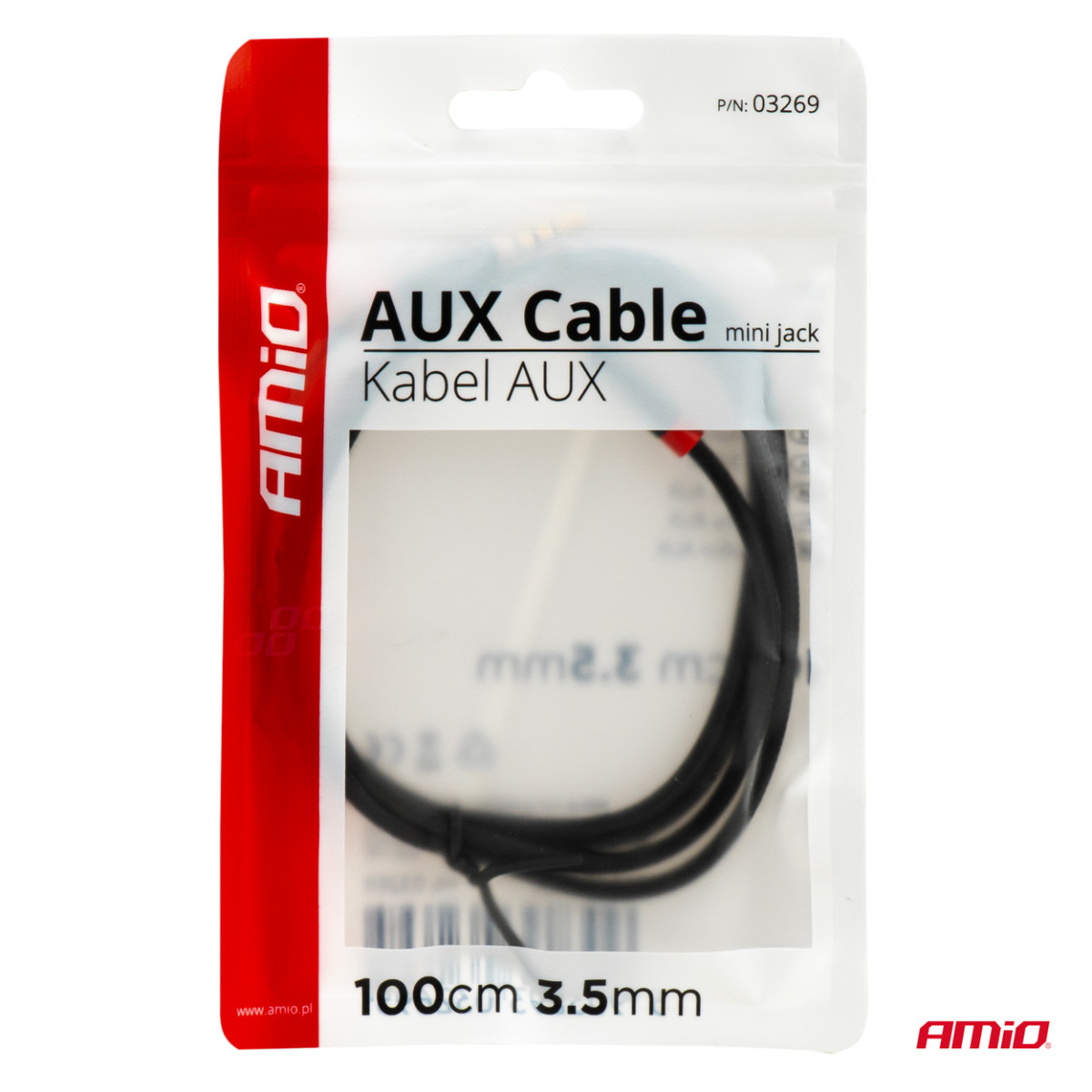 AUX-Kabel Mini-Klinke-Klinke 3,5 mm 100 cm AMIO-03269