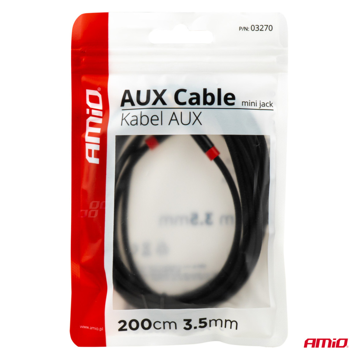AUX-Kabel Mini-Klinke-Klinke 3,5 mm 200 cm AMIO-03270