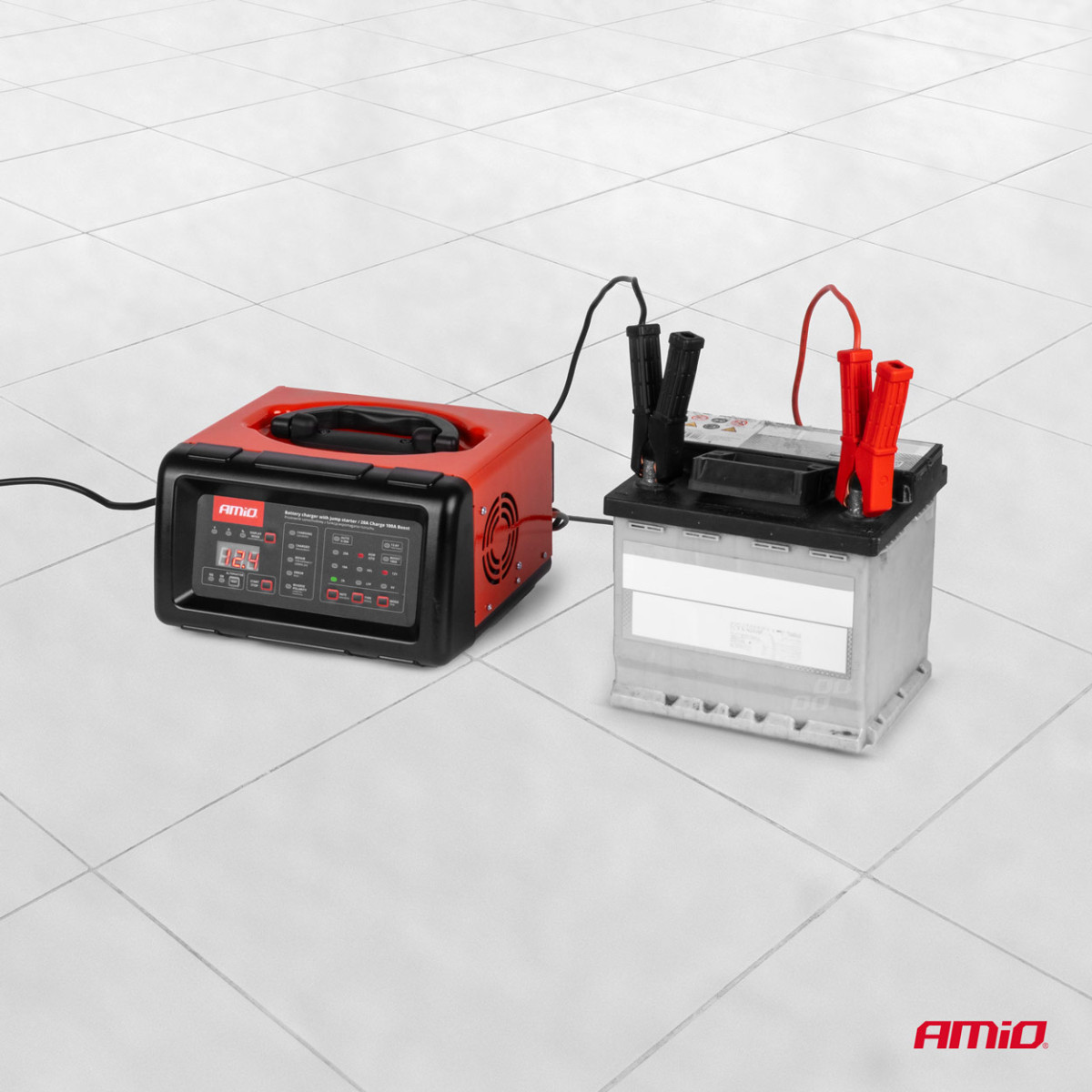 Batterieladegerät mit Starthilfefunktion 6V / 12V, 20A, AMIO-04057