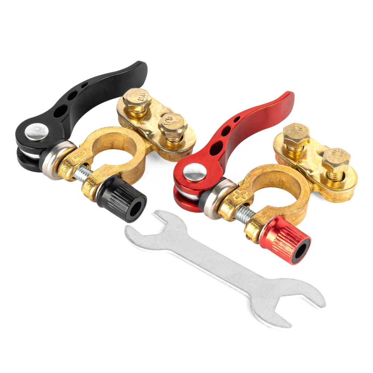 Universelle Batterieklemmen mit Schnellverschlussschlüssel, Kupfer AMiO-04059