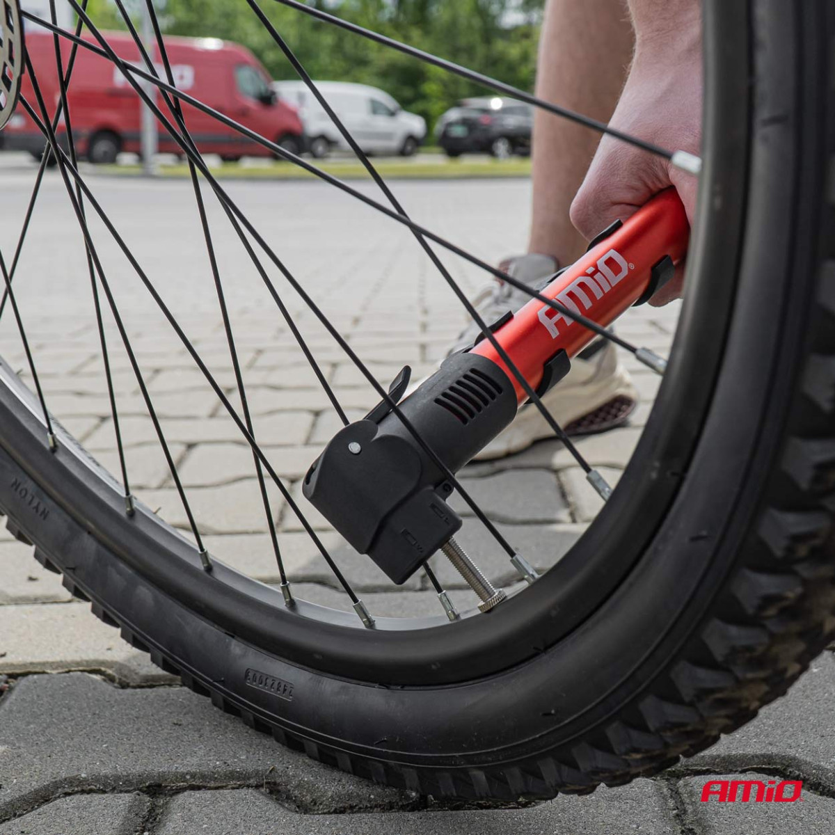 Handpumpe für Fahrräder PU01, 28 cm AMIO-02145