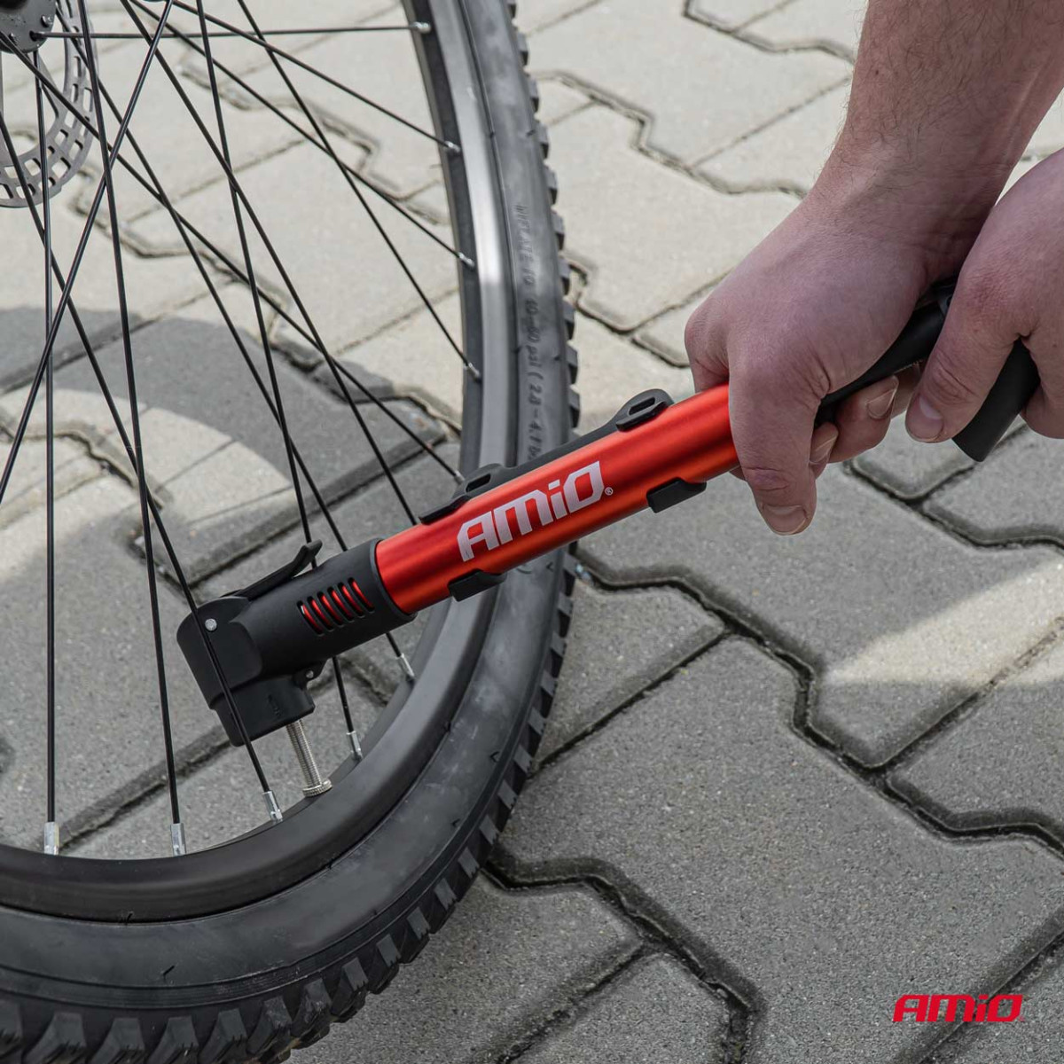 Handpumpe für Fahrräder PU01, 28 cm AMIO-02145
