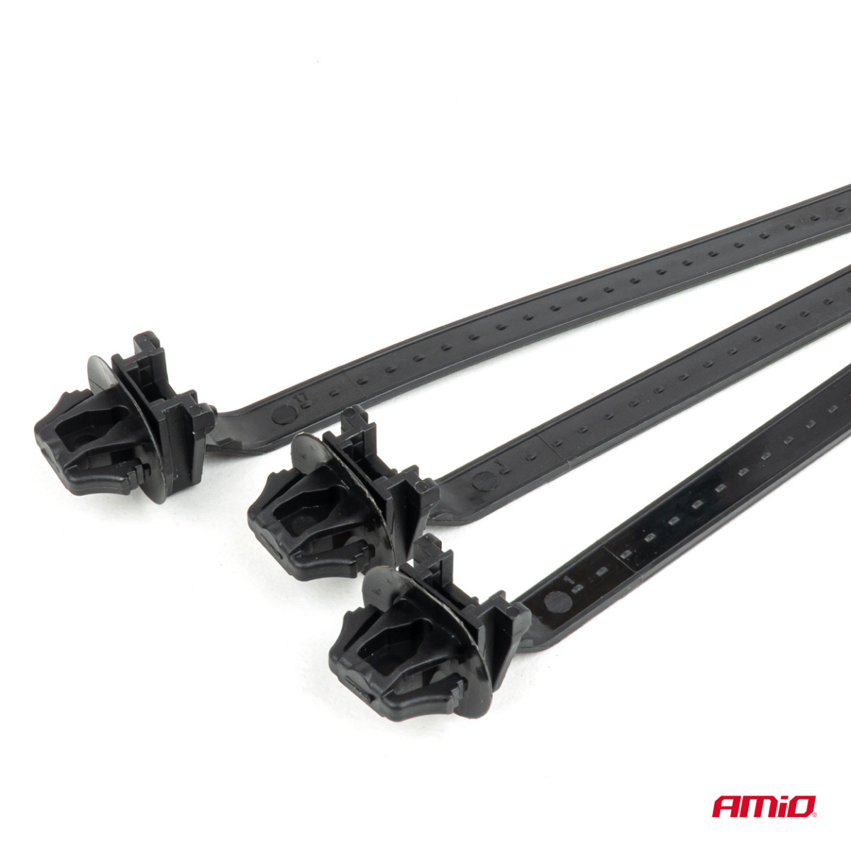 Set schwarzer Kabelbinder, 10 Stück, AMIO-05043