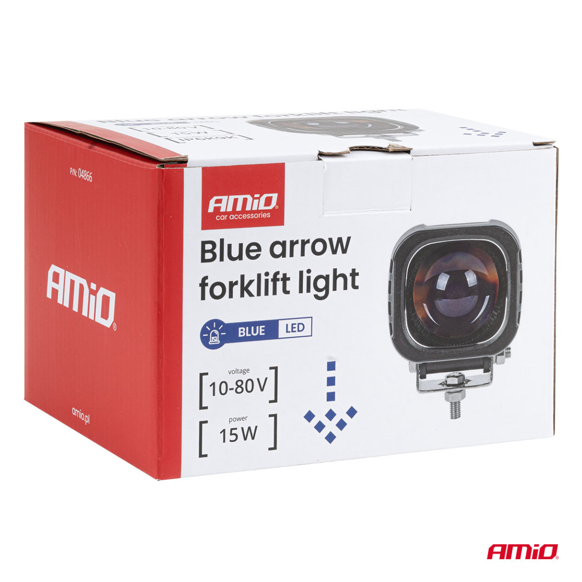 Signalleuchte für Gabelstapler, blauer Pfeil, 15 W, 10–80 V, IP6K9K, AMIO-04866