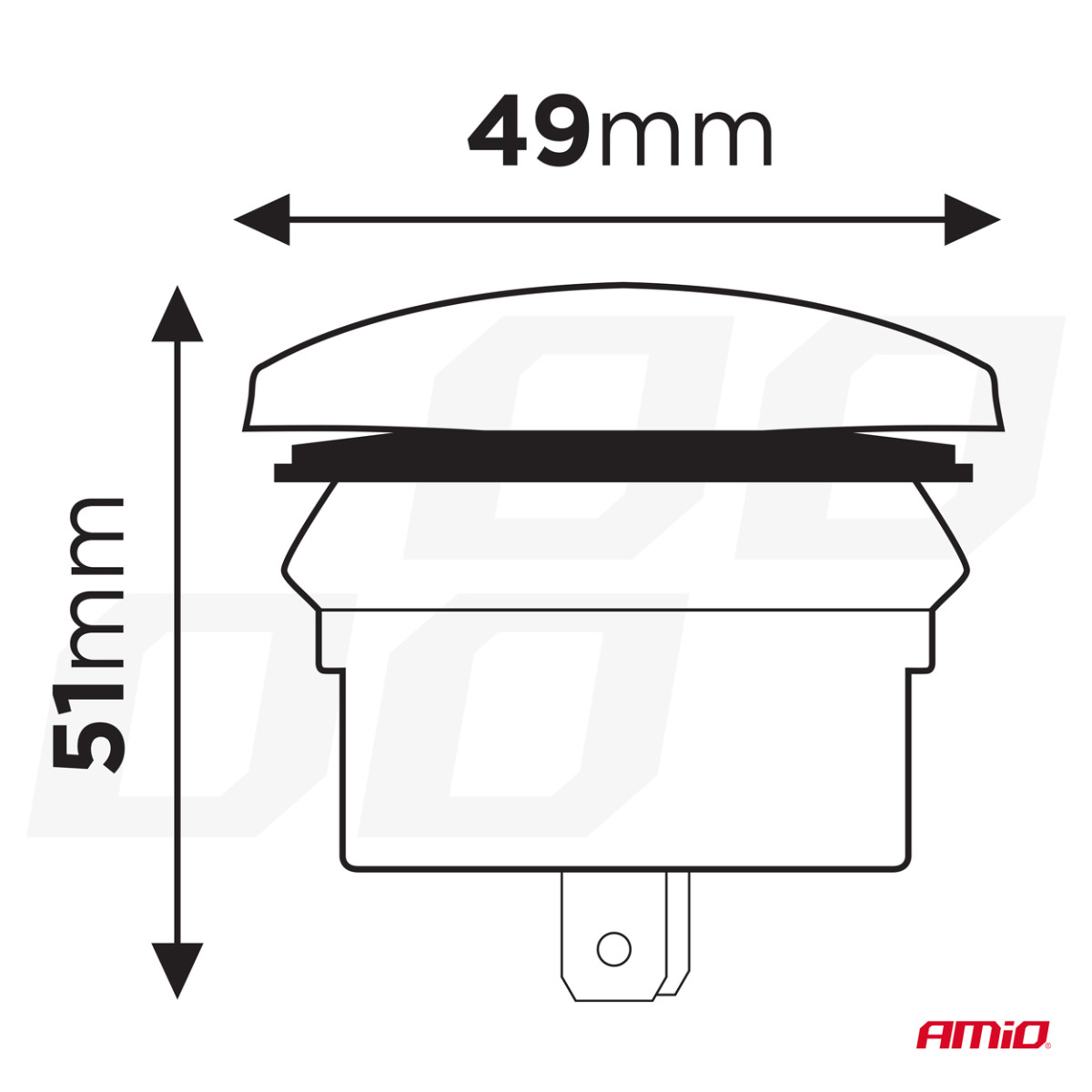 Wasserdichtes Handy-Ladegerät mit roter LED-Beleuchtung, USB + USB-C QC3.0 12/24V AMIO-04229