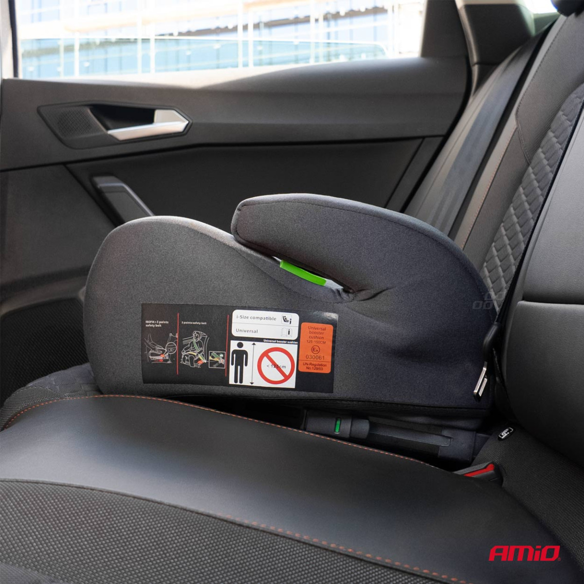 Kindersitzerhöhung für Kinder 125–150 cm ISOFIX ECE R129 I-Size, AMIO-04660