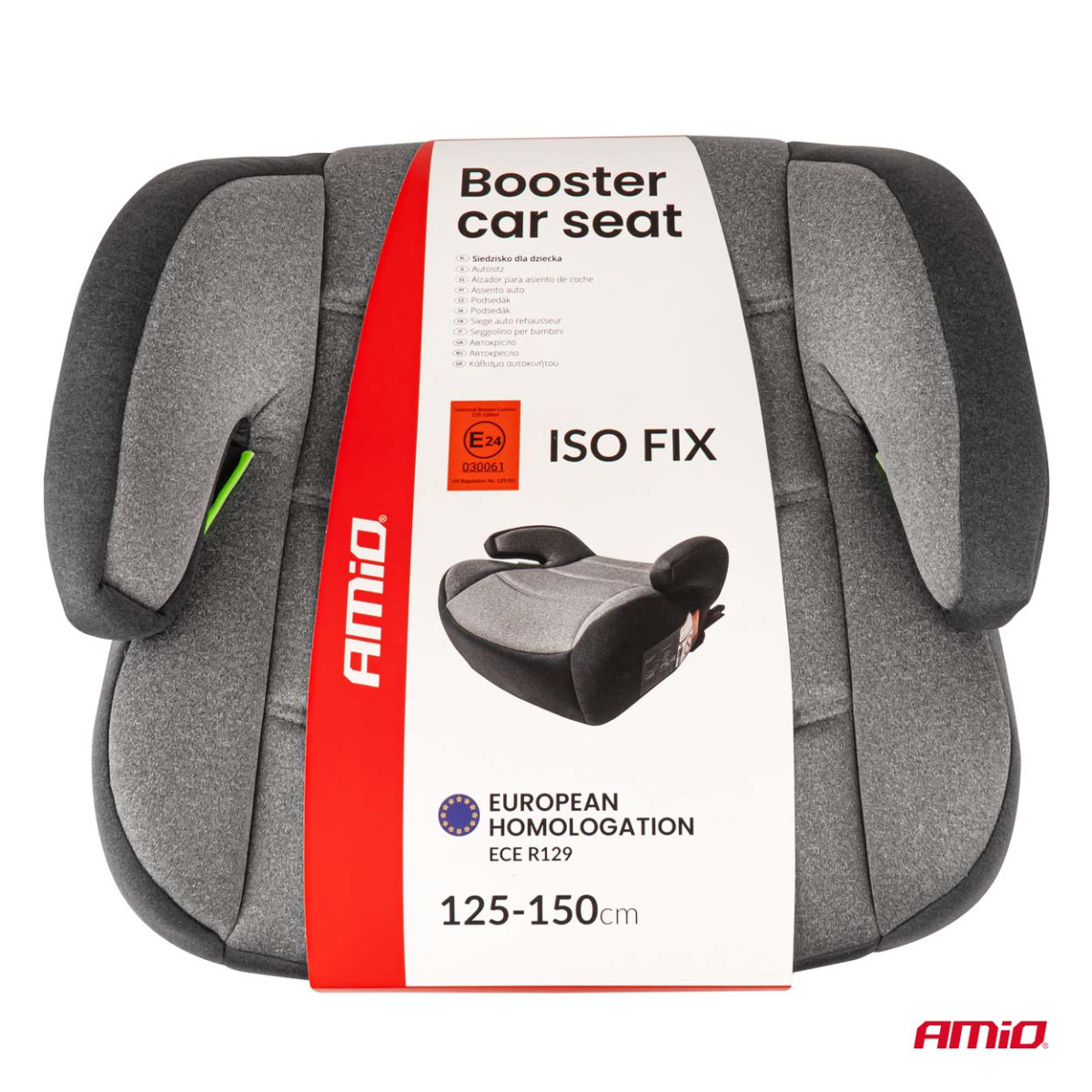 Kindersitzerhöhung für Kinder 125–150 cm ISOFIX ECE R129 I-Size, AMIO-04660