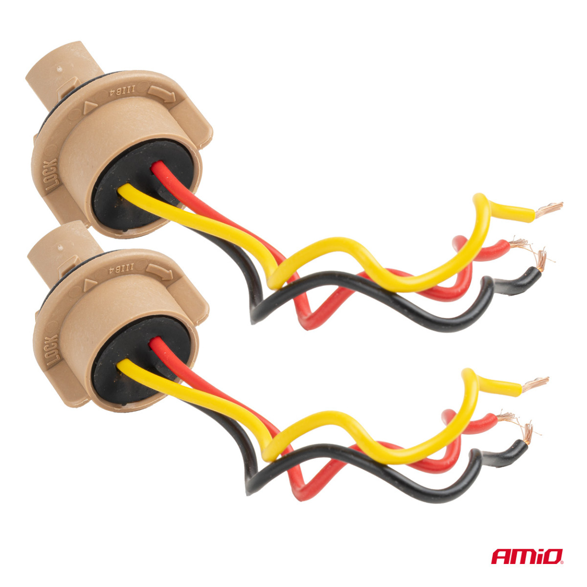 T20 LED-Lampenfassung 12V W21/5W, WY21/5W, W3x16q, 7443, 2 Stück. AMIO-04834