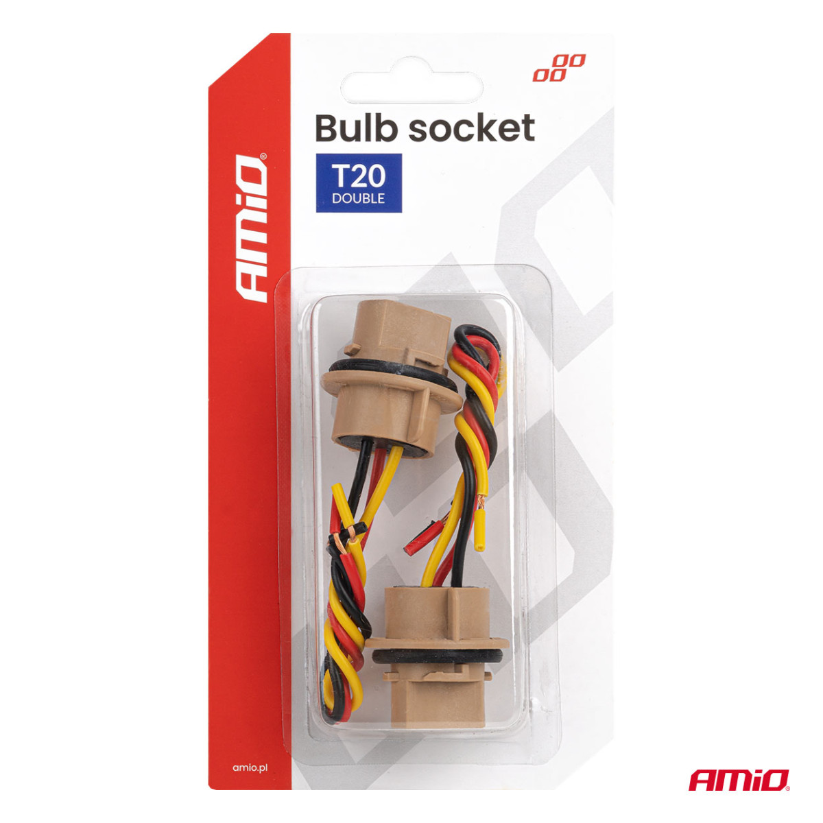 T20 LED-Lampenfassung 12V W21/5W, WY21/5W, W3x16q, 7443, 2 Stück. AMIO-04834