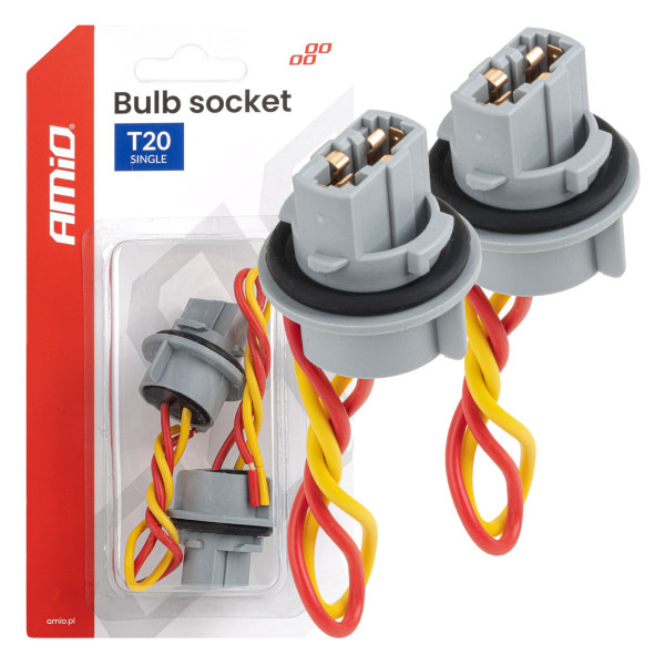 T20 LED-Lampenfassung 12V W21W, WY21W, W3x16d, 7440, 2 Stück. AMIO-04833