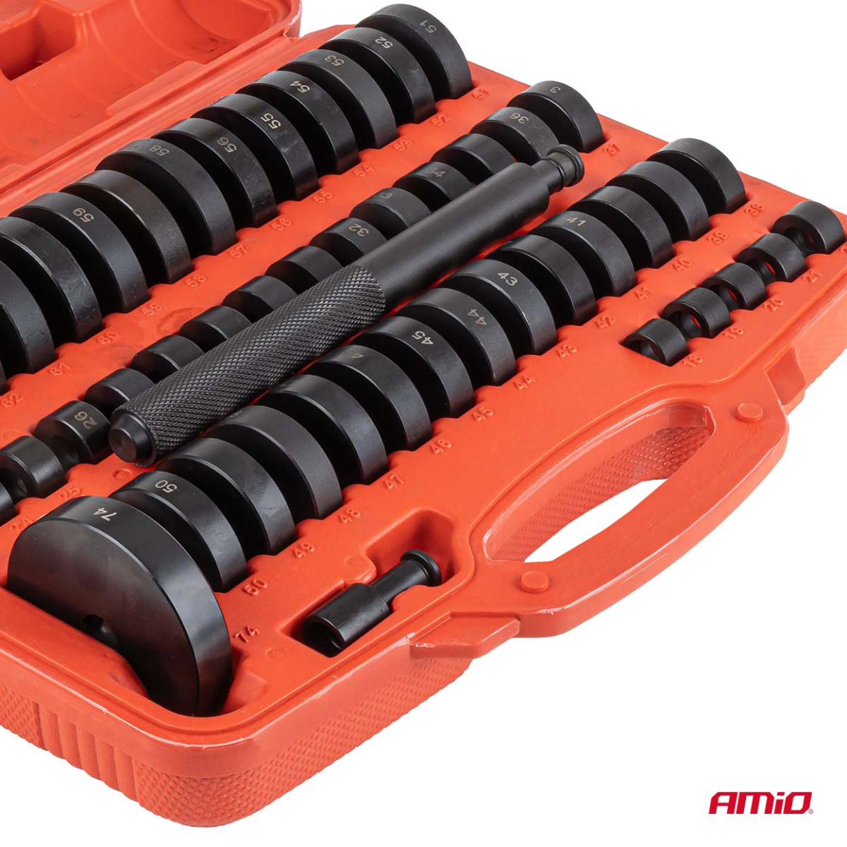 Montage- und Demontagewerkzeugsatz für Buchsen, Lager und Dichtungen, 52-teilig. AMIO-04771