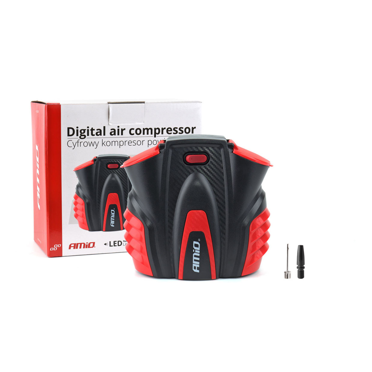 Car Air compressor with digital pressure gauge and LED light 12V ACOMP-16