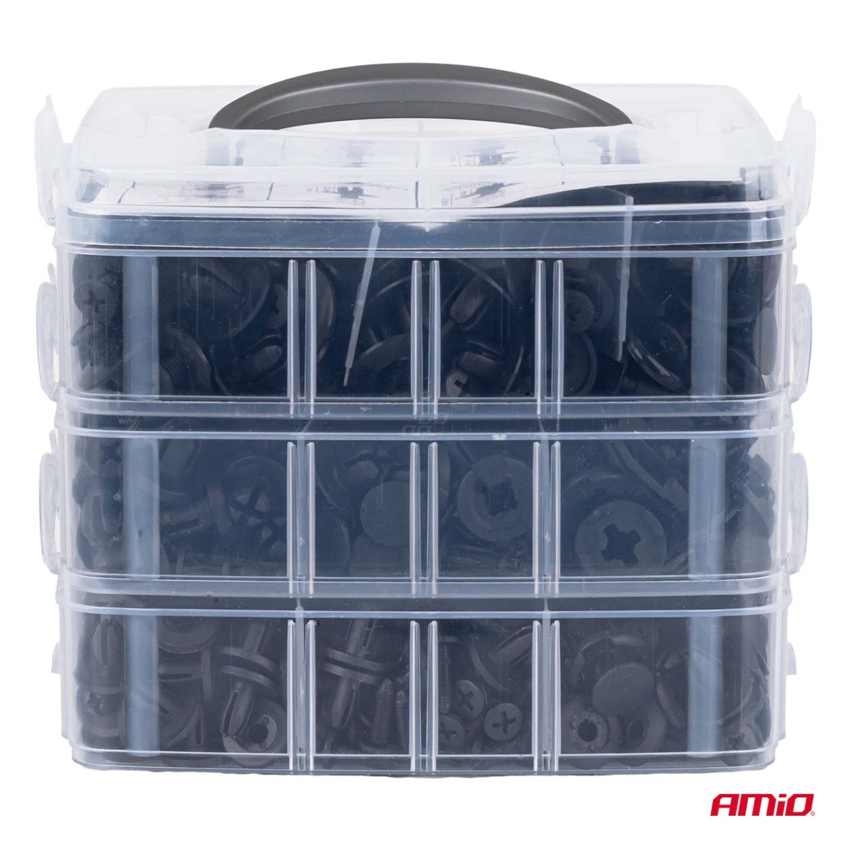 Autohaken- und Polsterhalterungsset mit Ausziehwerkzeug, 650-teilig, AMIO-04433