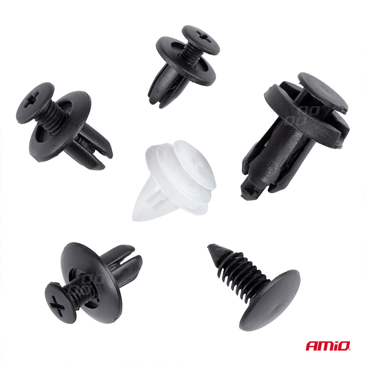 Satz Kfz-Befestigungsstifte und -clips, 100 Stück, AMIO-02830