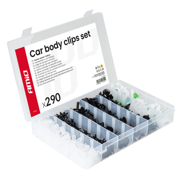 Kfz-Befestigungsstifte und -clips, 290-teilig. AMIO-04742