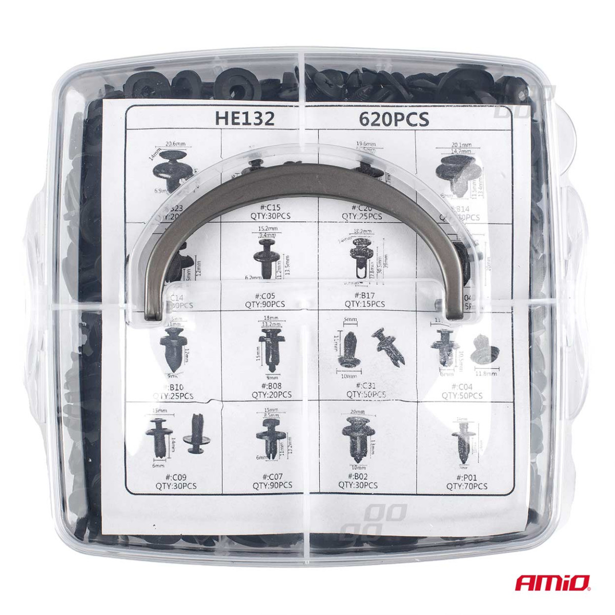 Befestigungsclips für die Karosserie, 620 Stück, AMIO-02831 