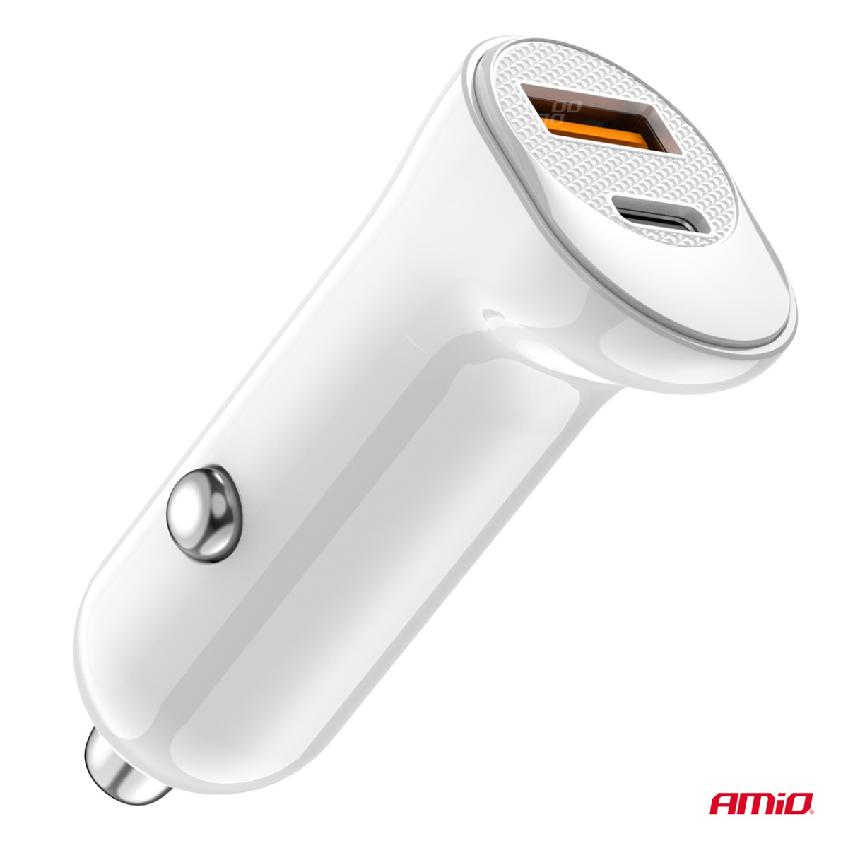 Kfz-Ladegerät USB-A+ USB-C 20W 12/24V AMiO-03875