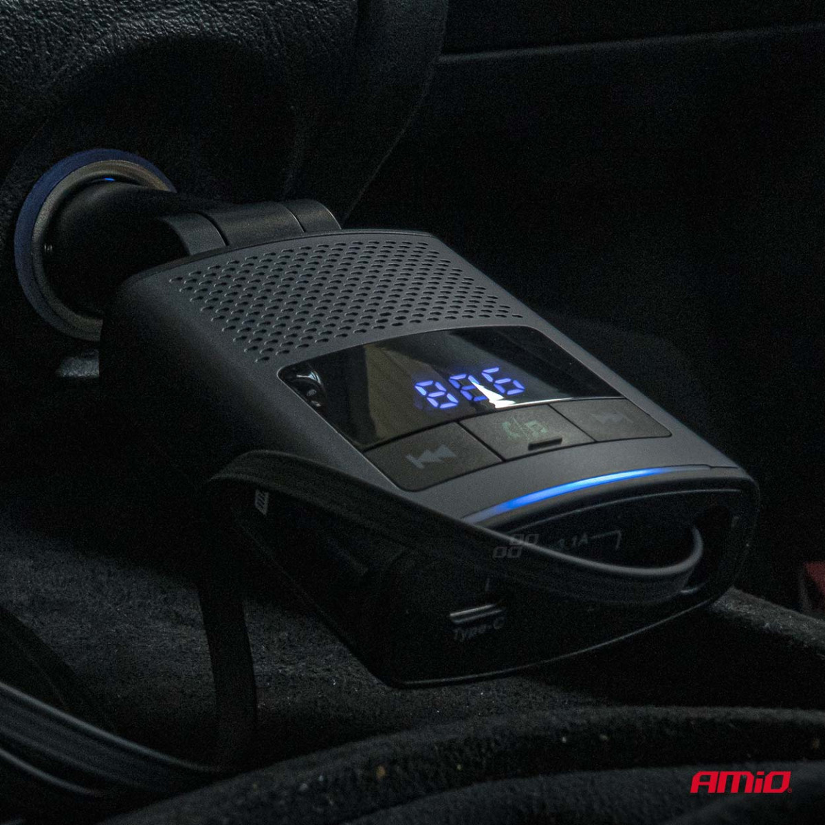 FM-Transmitter fürs Auto, 1×USB-A 1×USB-C 12V 24V AMIO-04656