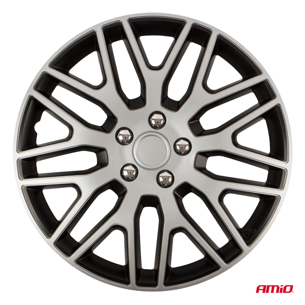 Radkappen, 4 Stück, Dakar, schwarz und silber, 14 Zoll