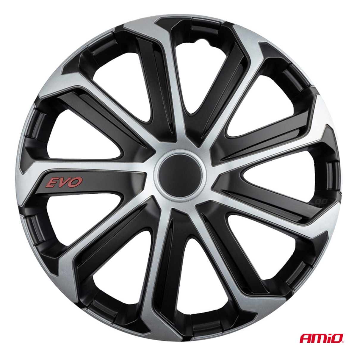 Radkappen, 4-teilig, EVO, schwarz & silber, 14 Zoll