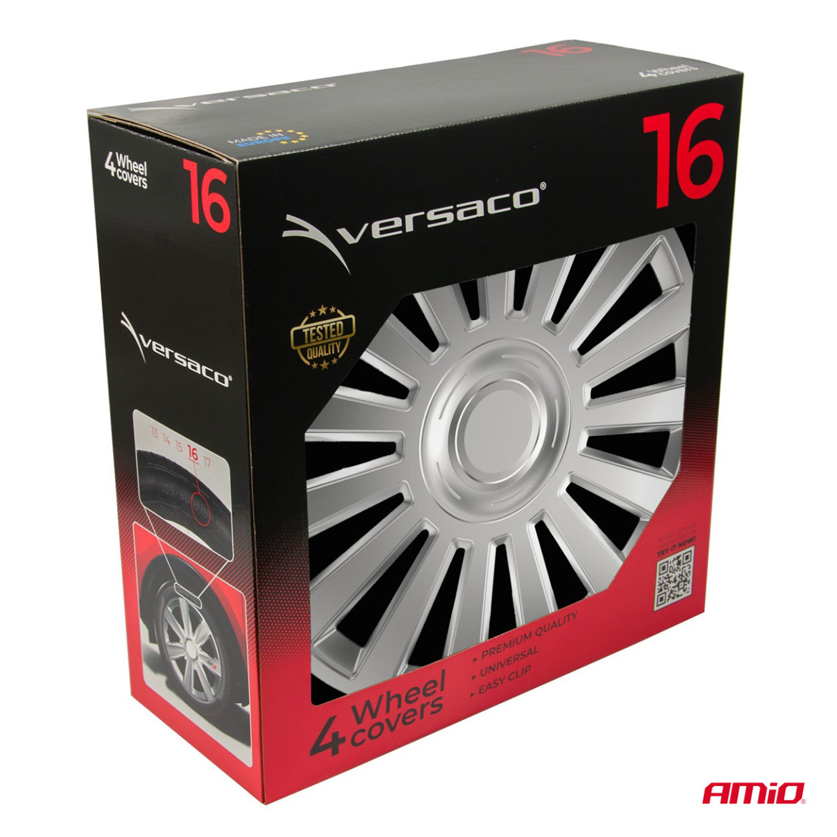 Radkappen, 4-teilig, Luxus, silber, 16 Zoll