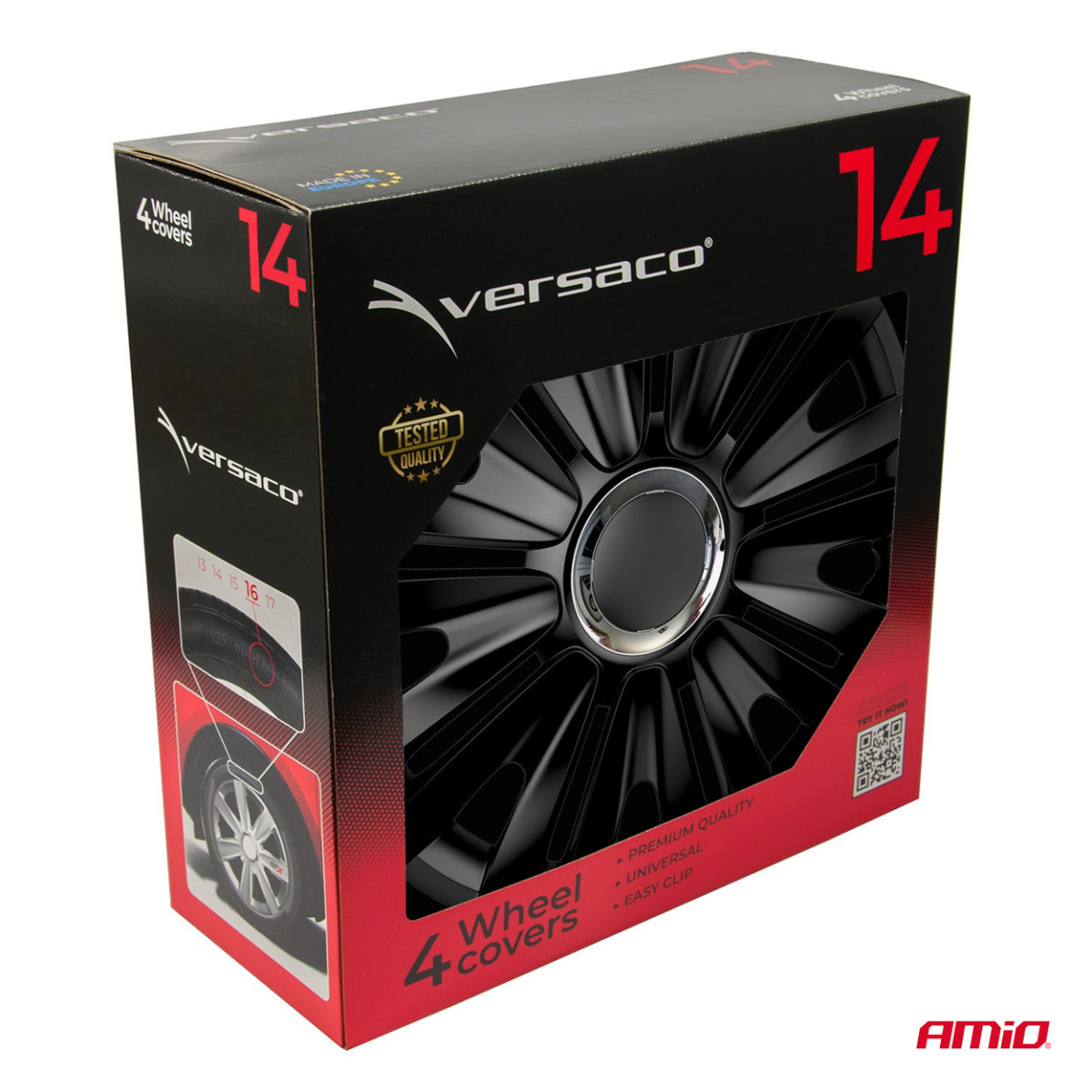 Radkappen, 4 Stück, Royal, Schwarz, 14 Zoll