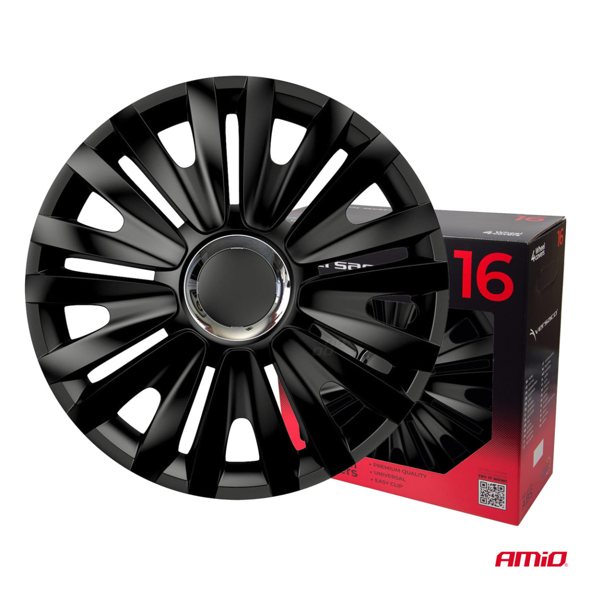 Radkappen, 4 Stück, Royalblau, Schwarz, 16 Zoll