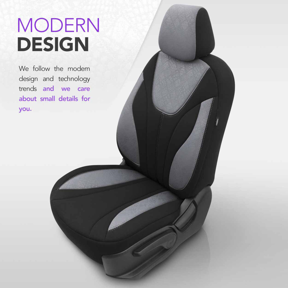 Universelle Sitzbezüge OTOM, RUBY - grau / schwarz