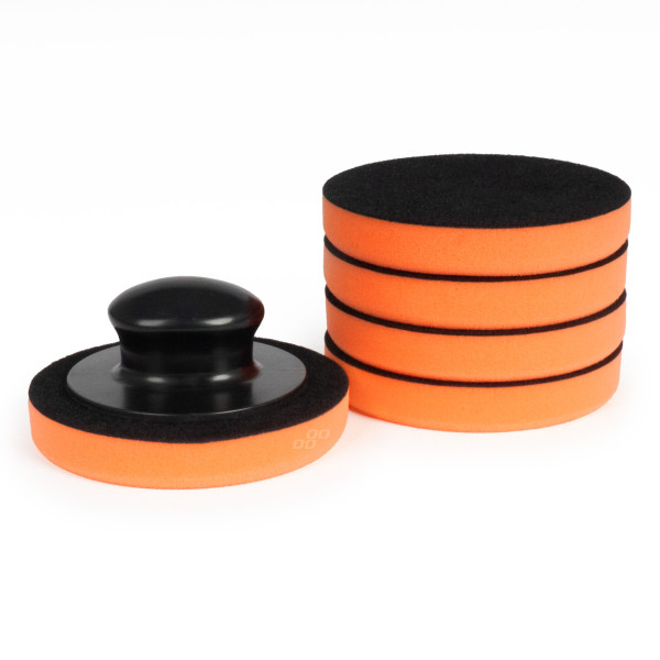Autowachs-/Polierpad-Set mit Griff, 125 mm, 5-teilig, AMIO-02903