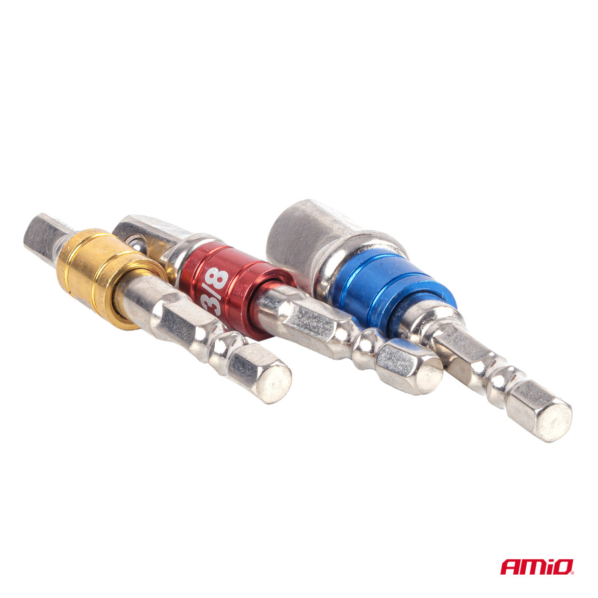 Steckschlüssel-Adapterset für Schraubendreher, 1/4" / 3/8" / 1/2", 3-teilig, AMIO-04936