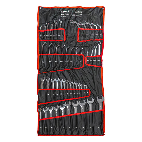 Kombinationsschlüsselsatz, CrV, 47-teilig, AMIO-04982 Kombinationsschlüsselsatz, CrV, 47-teilig, AMIO-04982