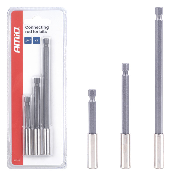 Bithalter-Set für Schraubendreher, 1/4", 3-teilig, AMIO-04934