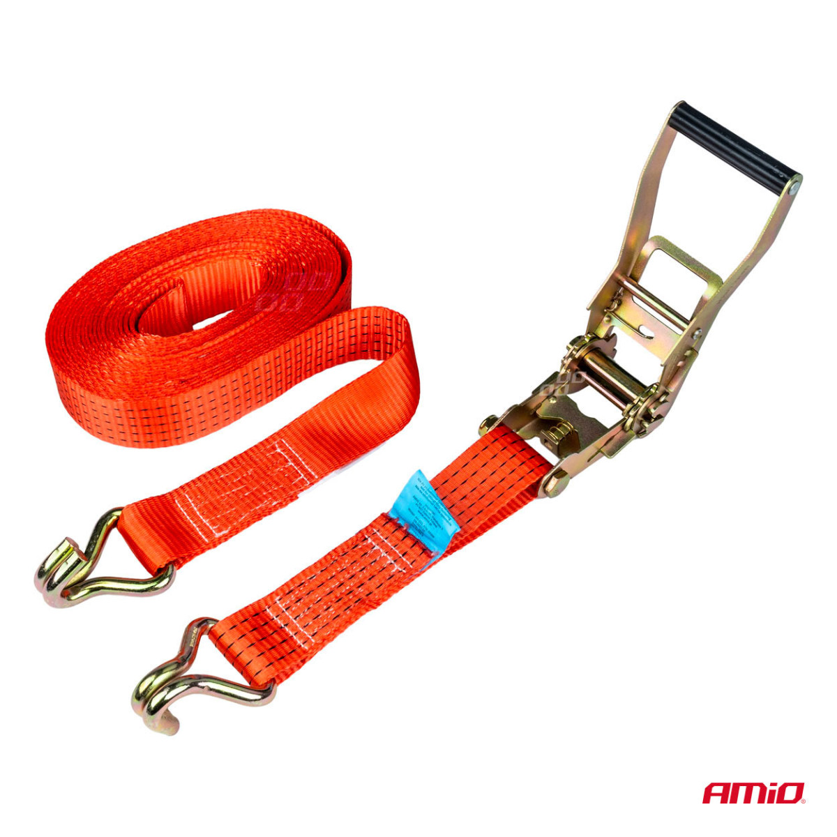 Ladungssicherungsgurt mit Spannvorrichtung und Tragfähigkeit 5000 kg, 3 m x 50 mm, AMIO-03317